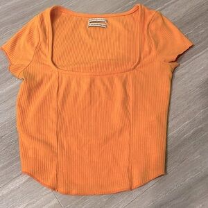 Urban Outfitters Tangerine Square Neck Baby Tee